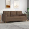 Gossi canapea cu 3 locuri, maro, 180 cm, material textil