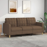 Gossi canapea cu 3 locuri, maro, 180 cm, material textil