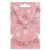 Set Bijuterii Copii Inimi Aurii: Colier, Brățară, Inel - Multicolor, 3 Piese