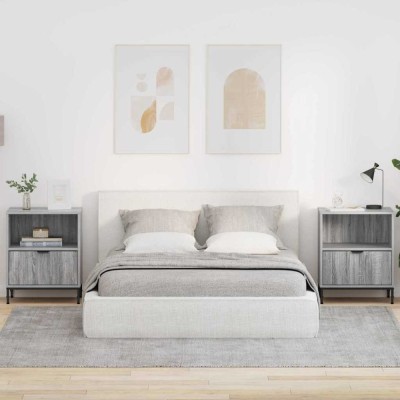 vidaXL Mese de noptieră 2 pcs sonoma gri 49 x 36 x 61 cm Lemn compozit 883487 foto