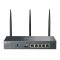 ROUTER TP-LINK VPN Gigabit, Omada Cat6 AX3000 Dual-Band WiFi 6, 6 &Atilde;&mdash; Gigabit RJ45 port, 3 antene externe detasabile, &quot;ER706W&quot; (timbru verde 0.8 lei)