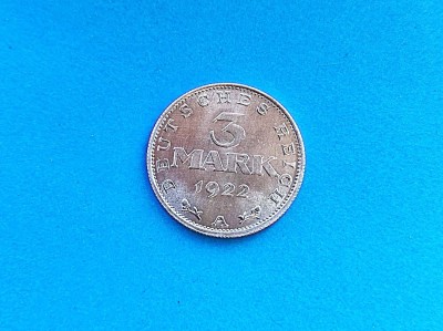 3 Mark 1922 lit. A -Germania-UNC-in realitate arata bine! foto
