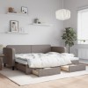 VidaXL Pat de zi cu extensie și sertare, gri taupe, 80x200 cm, textil 3196850
