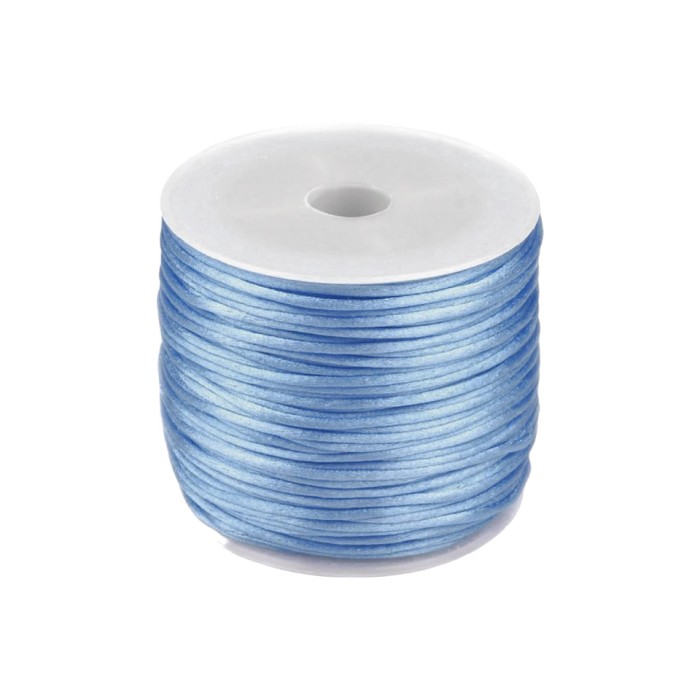 Snur satinat pentru tehnica kumihimo, 27 m, diametru 1 mm, Albastru