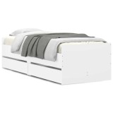 Cumpara ieftin Cadru de pat cu sertare, alb, 90x190 cm