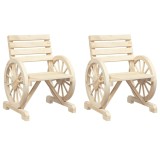 Cumpara ieftin Scaune de gradina, 2 buc., 58x58x78,5 cm, lemn masiv de brad