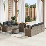 vidaXL Set de canapele pentru grădină 10 pcs Gri poliratan