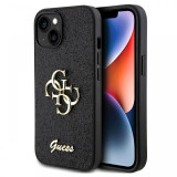 Guess Husa Fixed Glitter 4G Metal Logo iPhone 15 Negru