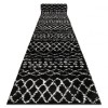 Traversa Covor Berber Ethnic G3802 negru shaggy, 80 cm, Dreptunghi, Polipropilena