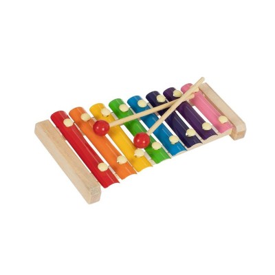 Xilofon din lemn, 8 clape colorate, pentru copii, ATU-082088 foto