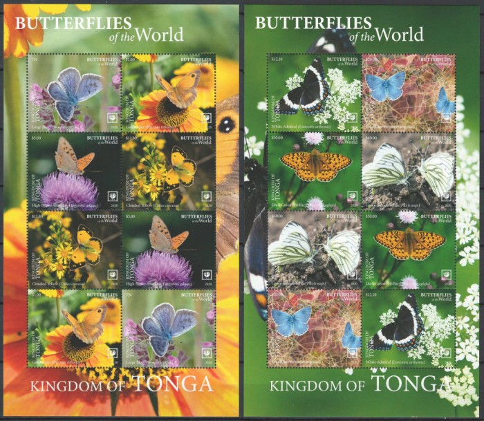 Tonga 2020 Mi 2356/59 + 2368/71 - Fluturi (I+II) (282 &euro;)
