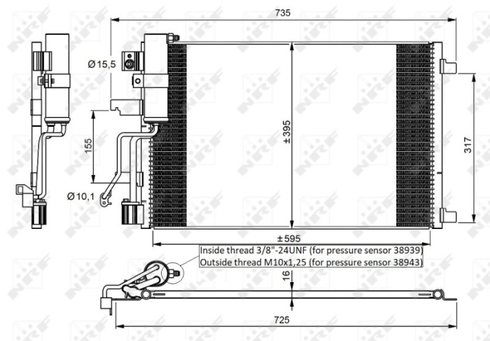 NRF 35975 EASY FIT Condensator, climatizare