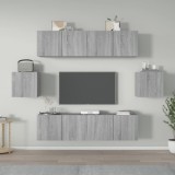 vidaXL Set dulapuri TV, 6 piese, gri sonoma, lemn prelucrat