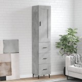 VidaXL Dulap &icirc;nalt, gri beton, 34,5x34x180 cm, lemn prelucrat