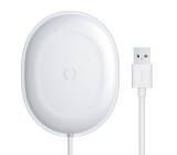 INCARCATOR wireless Baseus Jelly Qi 15W, compatibilitate smartphones, cablu Type-C la USB inclus, alb &quot;WXGD-02&quot; (timbru verde 0.18 lei) - 695315622370