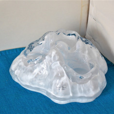 Suport lumanari 3 focuri, cristal cased -Iceberg- design Renate Stock, SEA Glass