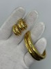 Set Aur 18K-20K Bratara+Cercei Manual Grecia 49.6g Vintage Poansoane Aur Masiv 750 Bijuterii de Colectie