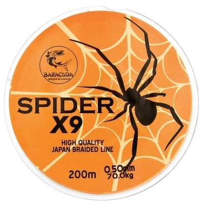 Fir textil Baracuda Spider X9, 200 m, 9 fire impletite paralel, orange-fluo 0.60 mm foto