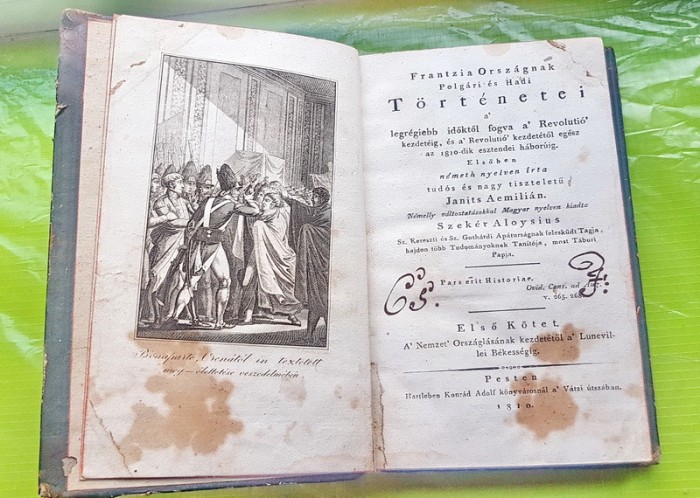 F149-I-Carte veche maghiara 1810- TORTENETEI-Pars erit Historiae Janitz Aemilian