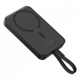 Powerbank Baseus Magnetic Mini MagSafe 10000mAh 30W cu cablu Lightning integrat - negru + cablu Base