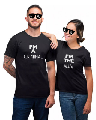 Set tricouri i&amp;rsquo;m a criminal alibi, 100% bumbac, cod produs T28 foto