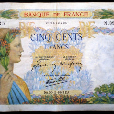 333 FRANTA WWII 500 FRANCS FRANCI 20.11.1941 SR. 425