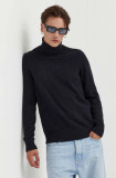 Marc O&#039;Polo pulover de lana barbati, culoarea negru, cu guler