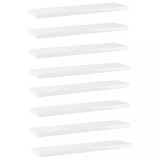 vidaXL Plăci bibliotecă, 8 buc., alb extralucios, 40 x 10 x 1,5 cm PAL 805133