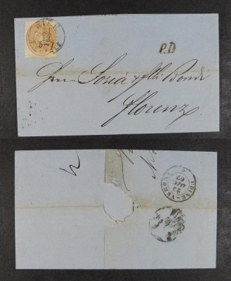 Austria 1867 Postal History Rare Old Cover to Florence Italy DB.296 foto