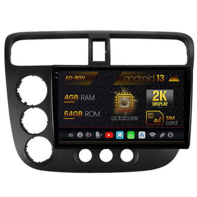 Navigatie Honda Civic (1998-2005), Android 13, V-Octacore 4GB RAM + 64GB ROM, 9.5 Inch - AD-BGV9004+AD-BGRKIT018 foto