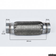 RACORD FLEXIBIL INNER &amp;amp; OUTER BRAID (B) 55X200 MM FLANK 60101 foto