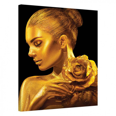 Tablou Canvas, Tablofy, Golden Rose, Printat Digital, 70 &amp;times; 100 cm foto