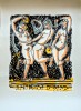 Marcel IANCU (Janco) - Cele Trei Gratii-Cromolotografie semnata de artist, anii &#039;70-DADA