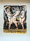 Marcel IANCU-Cele Trei Gratii-Cromolotografie semnata de artist, anii &#039;70-DADA