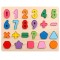 Puzzle incastru din lemn cu cifre de la 0 la 9 si forme geometrice CX-0893