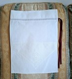 Saculet Vintage din bumbac cu broderie manuala aplicata