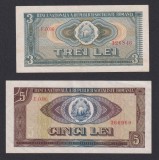 Romania 3 Lei 1966. ( F.0006 ) + 5 lei 1966. XF / Aunc. Aproape necirculata