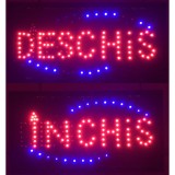 Reclama LED MyStyle, Magazin Deschis - Inchis, cu buton schimbare mesaj, Rosu - Albastru