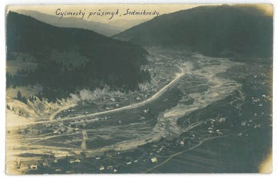 5182 - GHIMES, Bacau, Panorama, Romania - old postcard, real Photo - unused foto