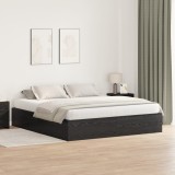 Cadru de pat cu depozitare vidaXL Negru Stejar 200x200 cm