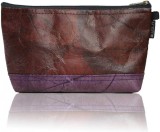 Geanta cosmetica pentru dama WOLA, piele/bumbac, maro inchis, 10,5 x 20 x 5,5 cm