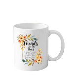 Cana din ceramica haioasa despre prieteni (Cea mai buna prietena - familie), 330 ml, alba