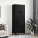 vidaXL Bufet Pe perete Stejar negru 69,5 x 34 x 180 cm Lemn compozit 3394541