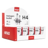 Set 20 becuri auto halogen H4 AMiO 12V 60/55W cu filtru UV