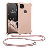 Husa pentru Google Pixel 4a, Silicon, Roz, 53842.154, Textil, Carcasa, Kwmobile