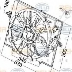 Ventilator, radiator BMW Seria 7 (E65, E66, E67) (2001 - 2009) HELLA 8EW 351 041-271