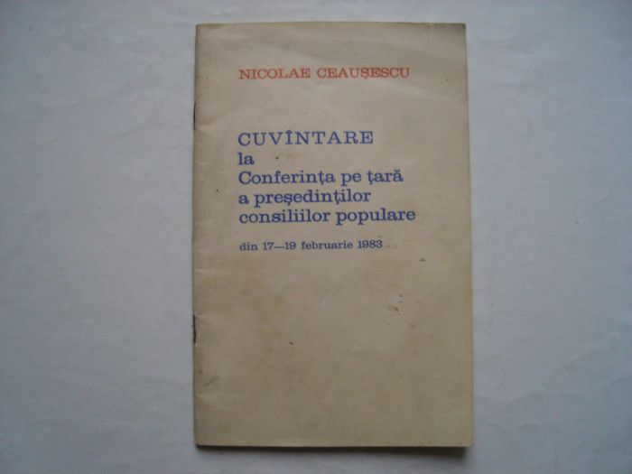 Cuvantare la Conferinta pe tara a presedintilor consiliilor populare - N.Ceauses