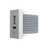Cumpara ieftin Modul priza USB-A + USB-C 20W Livolo, gri, &icirc;ncarcare rapida