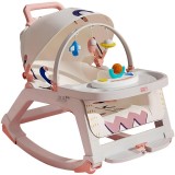 Balansoar Multifunctional 5 in 1 Linomag&reg;, Scaun de Masa, Carucior, Masuta Ajustabila &amp; Detasabila, Spatar Rabatabil, Coperina Ajustabila, Jucarii Det