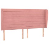 Cumpara ieftin Tablie de pat cu aripioare, roz, 183x23x118/128 cm, catifea